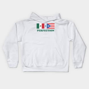 Funny Mexican Plus Puerto Rican Perfection Heritage Aesthetic Kids Hoodie